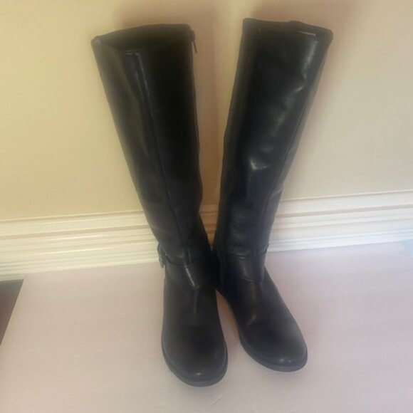 Clarks Pita Arizona Women's Black Leather Buckle Boots, Knee High, size 9M - Picture 6 of 14